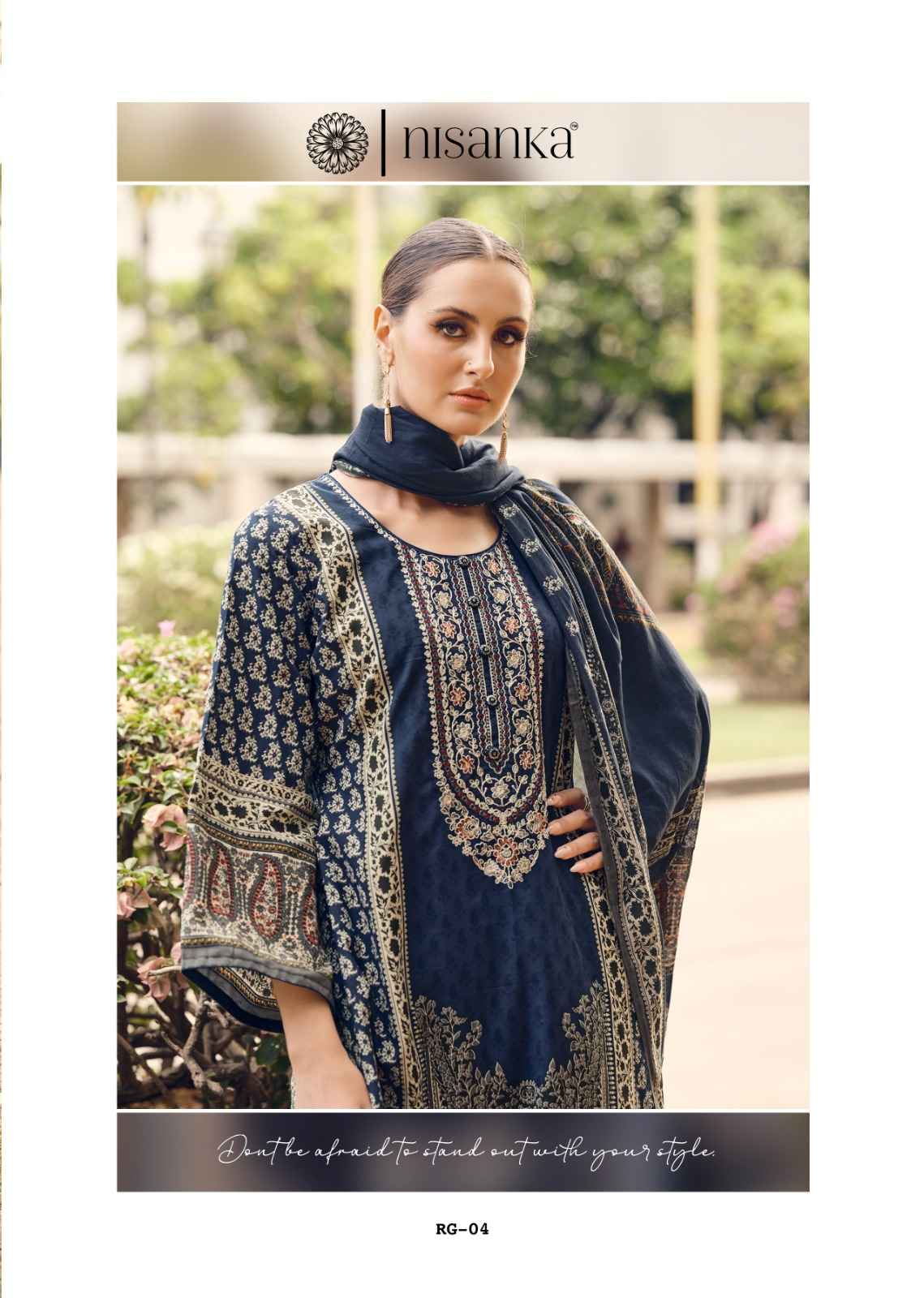 NISANKA RANGREZ PURE LAWN EMBROIDERY SUITS WHOLESALE PRICE ( 4 PCS CATALOGUE )