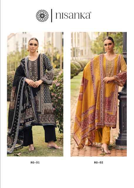 NISANKA RANGREZ PURE LAWN EMBROIDERY SUITS WHOLESALE PRICE ( 4 PCS CATALOGUE )
