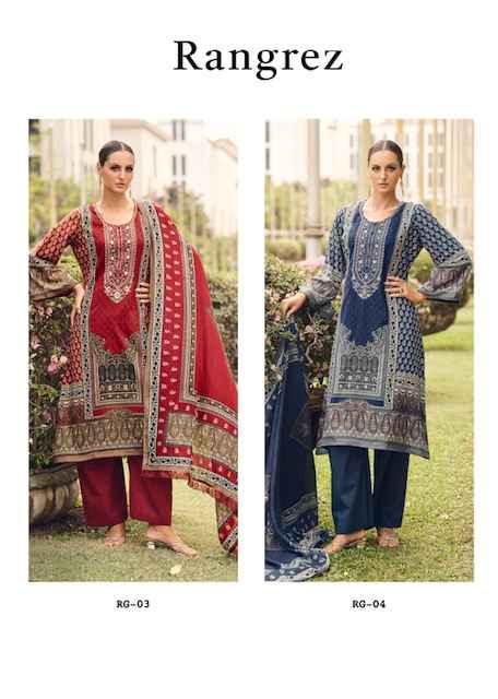 NISANKA RANGREZ PURE LAWN EMBROIDERY SUITS WHOLESALE PRICE ( 4 PCS CATALOGUE )