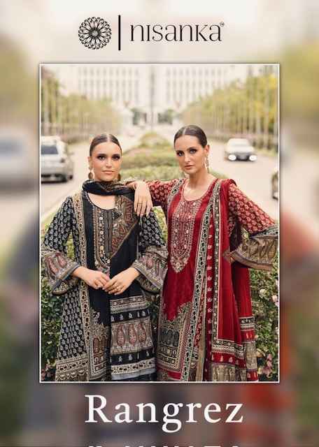 NISANKA RANGREZ PURE LAWN EMBROIDERY SUITS WHOLESALE PRICE ( 4 PCS CATALOGUE )