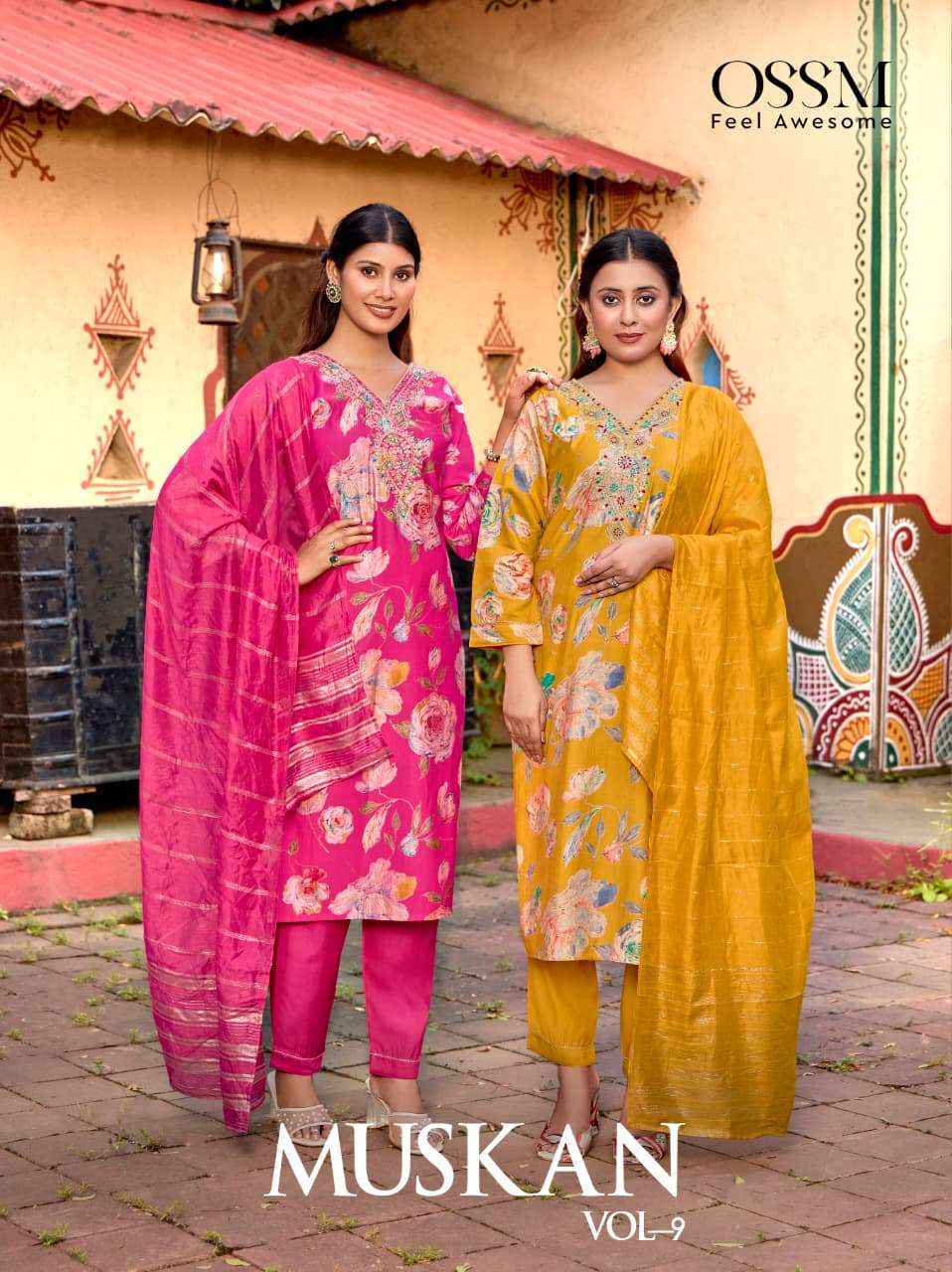 Ossm Muskan Vol 9 Vetican Readymade suit Combo Set Wholesale Rate ( 6 Pcs Catalog )