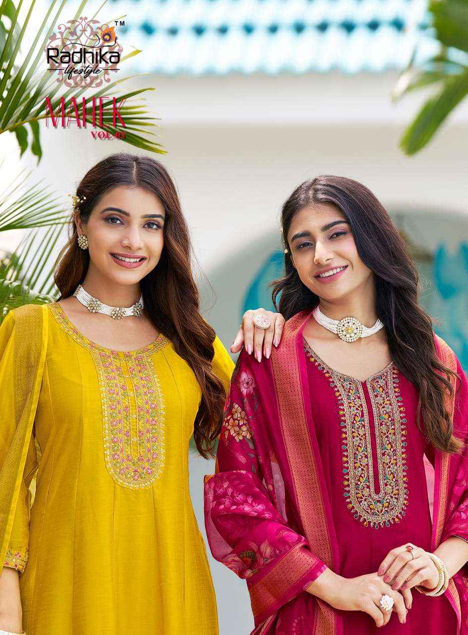 Radhika Lifestyle Mahek Vol 3 Anarkali Style 3 Piece Suit Wholesale Rate ( 6 Pcs Catalog )