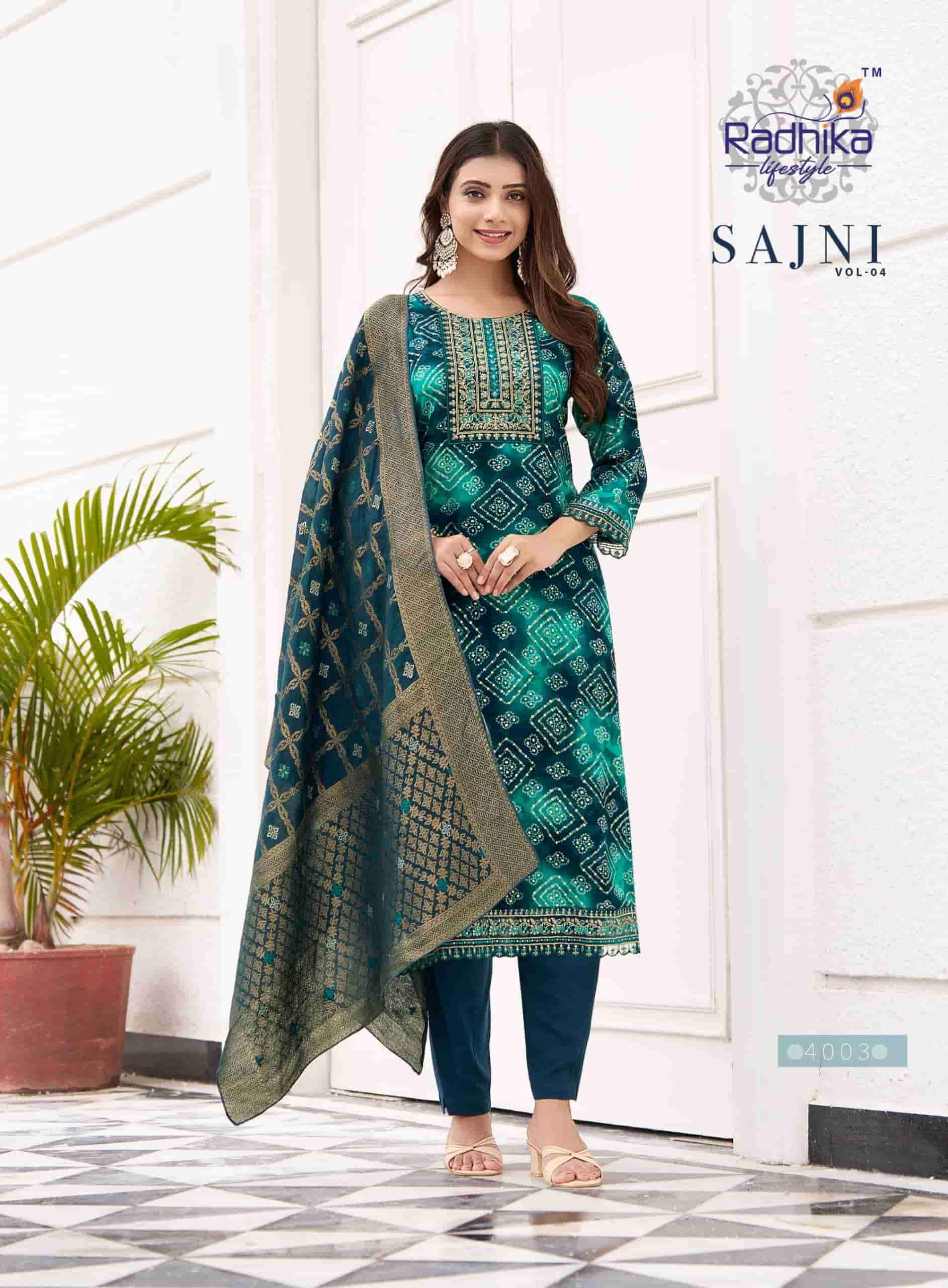 Radhika Lifestyle Sajni Vol 4 Exclusive Readymade 3 Piece Suit Catalog Wholesale