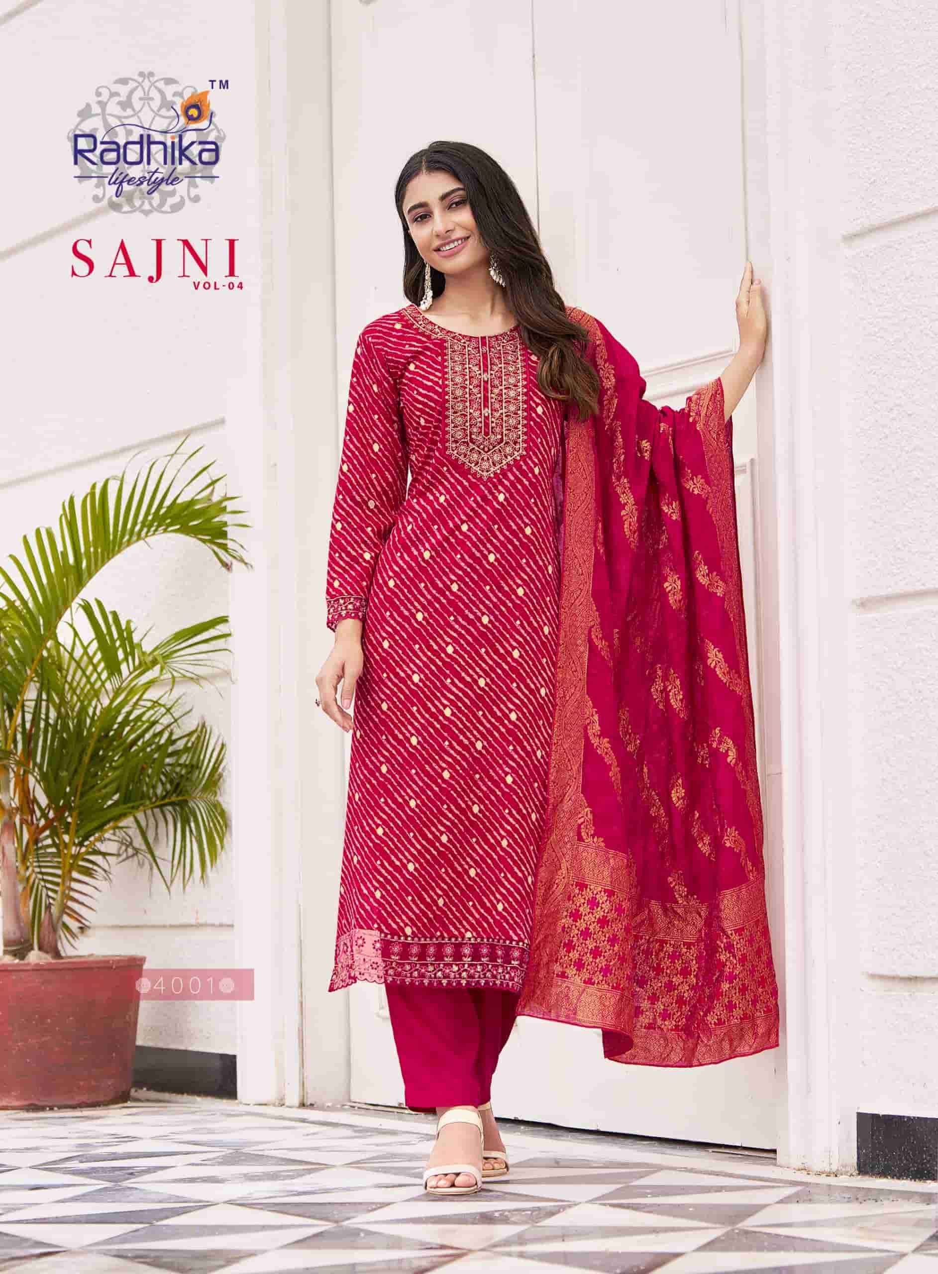 Radhika Lifestyle Sajni Vol 4 Exclusive Readymade 3 Piece Suit Catalog Wholesale