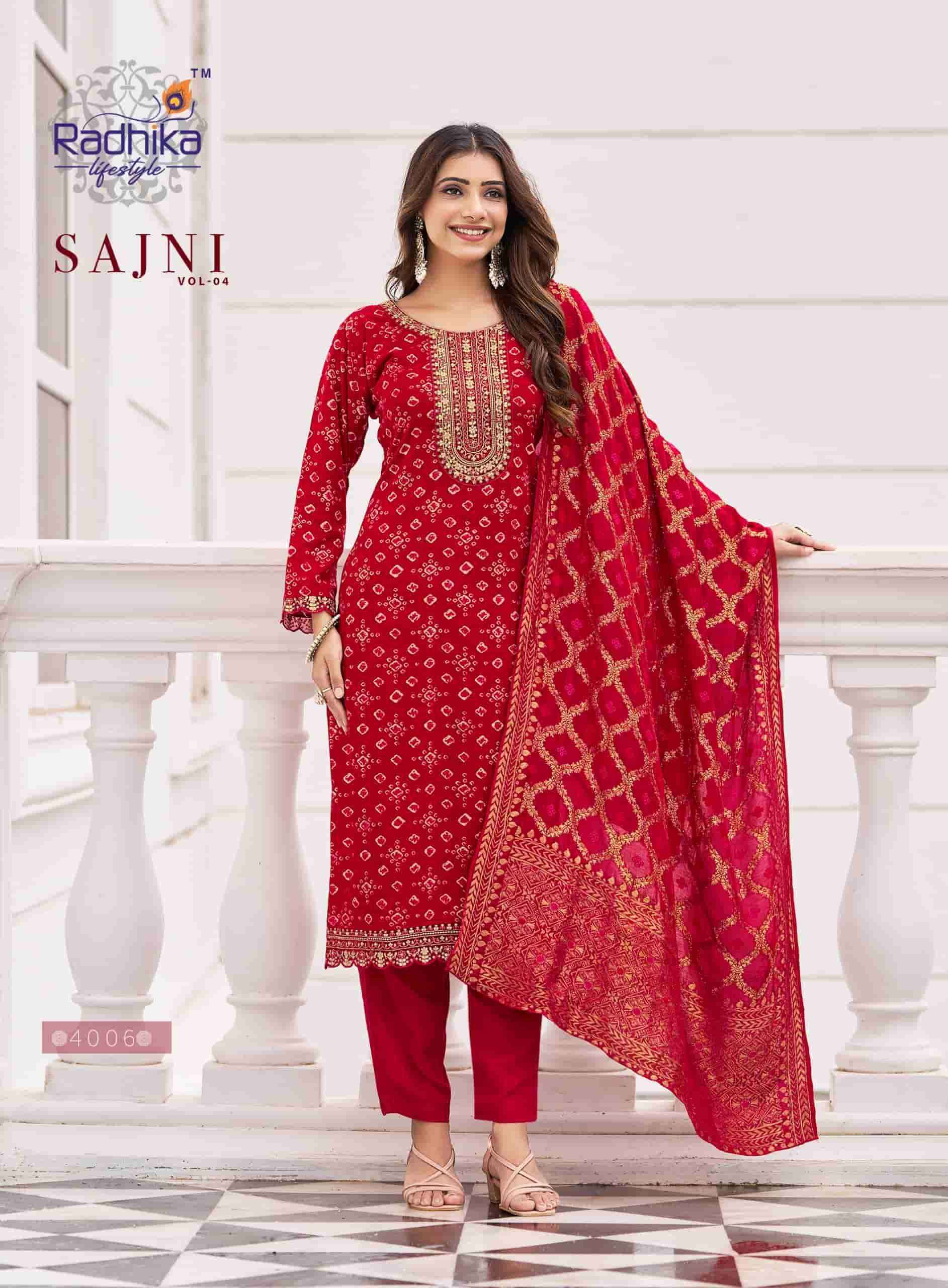 Radhika Lifestyle Sajni Vol 4 Exclusive Readymade 3 Piece Suit Catalog Wholesale