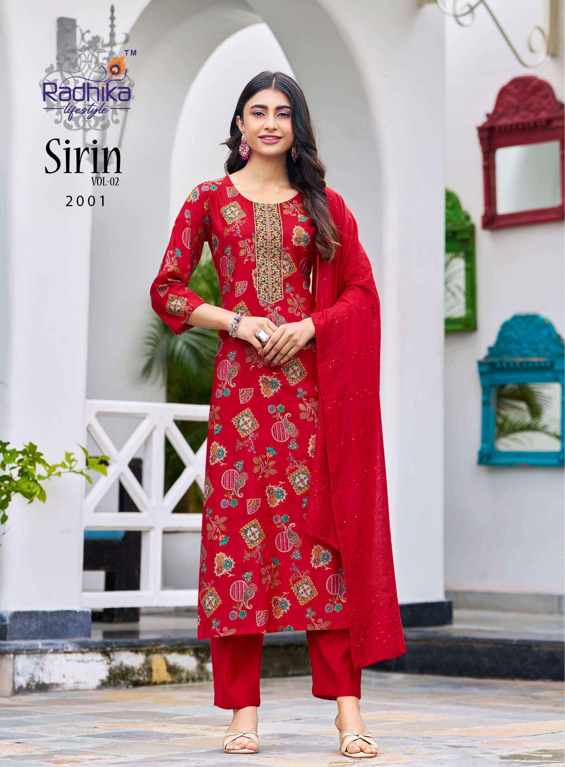 Radhika Lifestyle Sirin Vol 2 Vertican Silk Kurti Combo Set Wholesale Rate ( 8 Pcs Catalog )