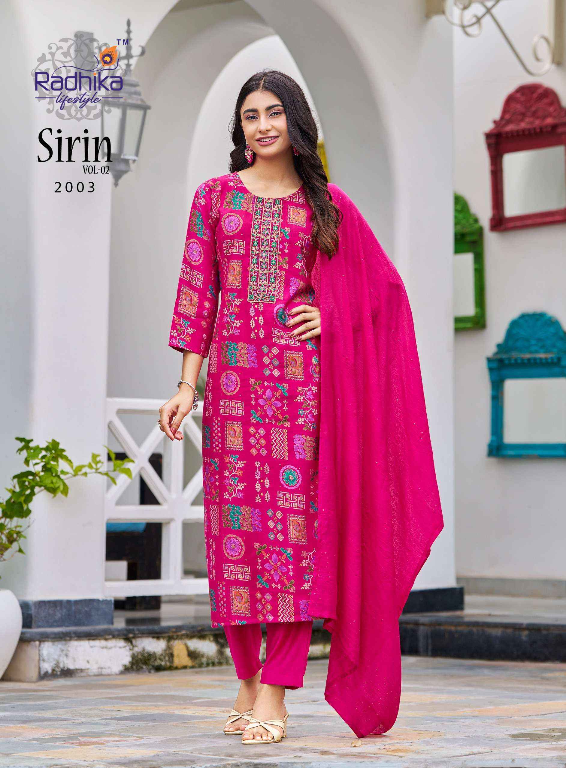 Radhika Lifestyle Sirin Vol 2 Vertican Silk Kurti Combo Set Wholesale Rate ( 8 Pcs Catalog )