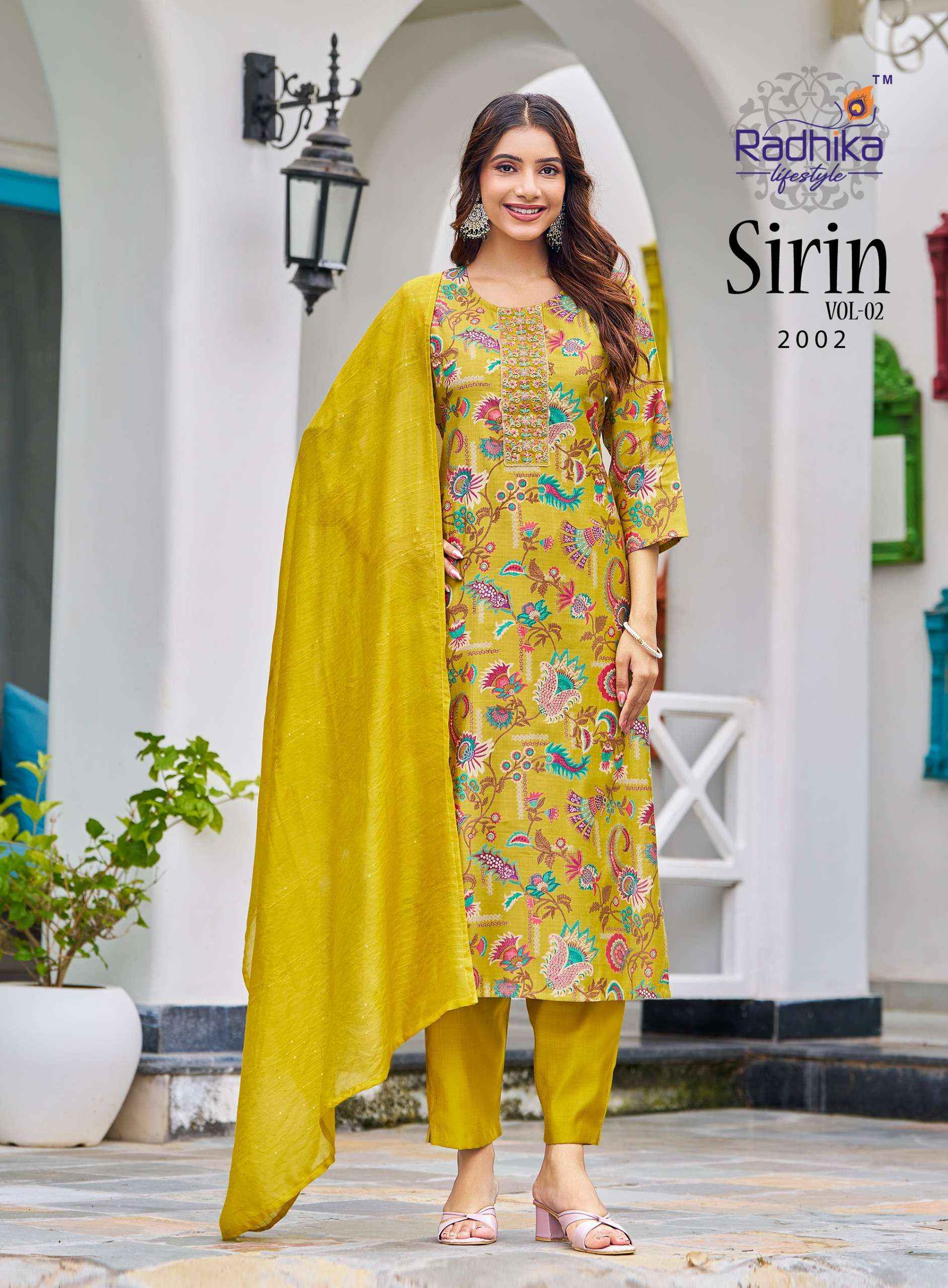 Radhika Lifestyle Sirin Vol 2 Vertican Silk Kurti Combo Set Wholesale Rate ( 8 Pcs Catalog )