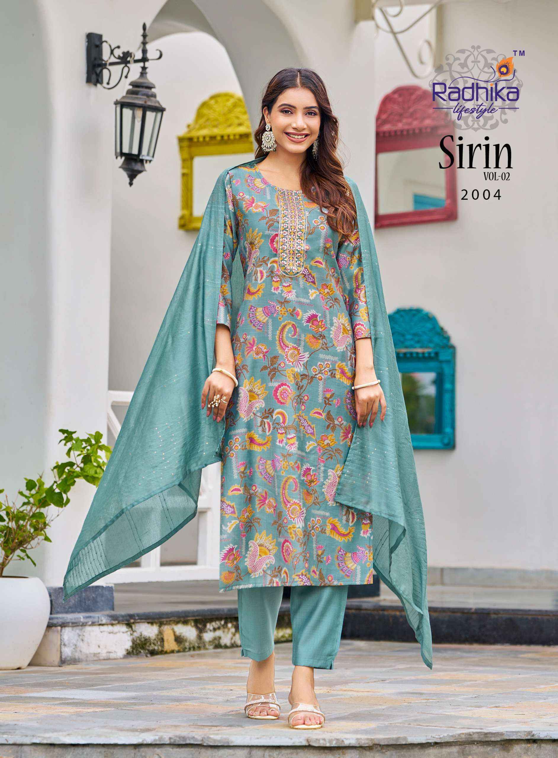 Radhika Lifestyle Sirin Vol 2 Vertican Silk Kurti Combo Set Wholesale Rate ( 8 Pcs Catalog )