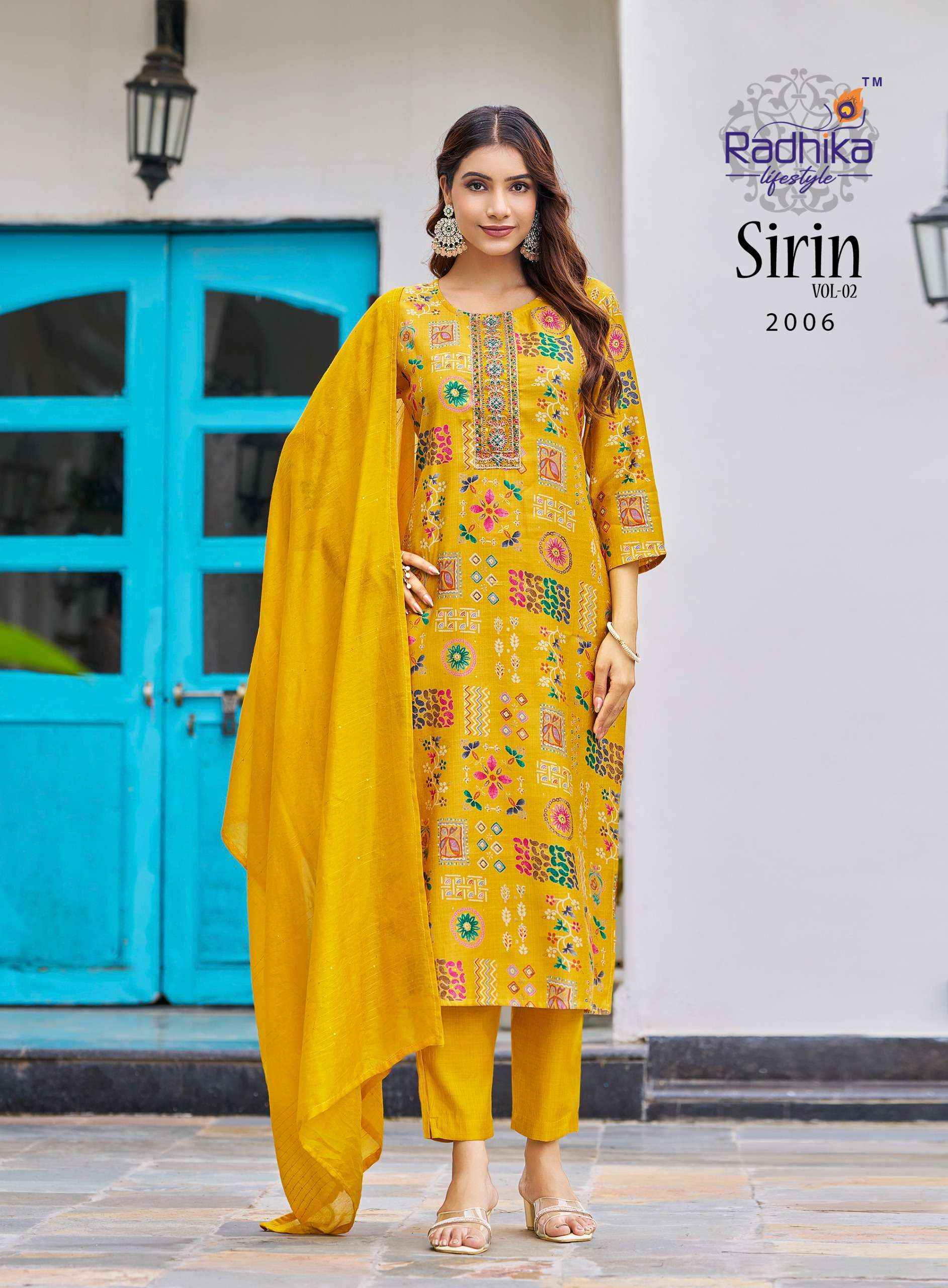 Radhika Lifestyle Sirin Vol 2 Vertican Silk Kurti Combo Set Wholesale Rate ( 8 Pcs Catalog )