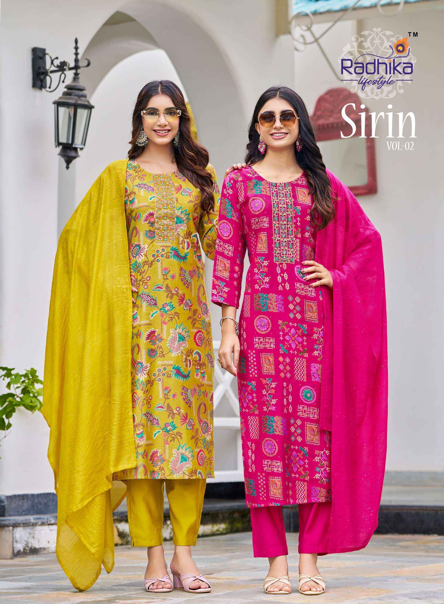 Radhika Lifestyle Sirin Vol 2 Vertican Silk Kurti Combo Set Wholesale Rate ( 8 Pcs Catalog )