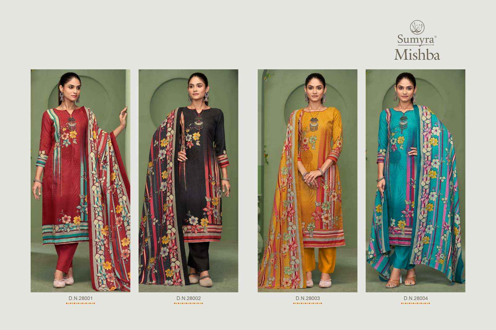 Radhika Sumyra Mishba Winter Wear Ladies Salwar Kameez Wholesale Rate ( 4 Pcs Catalog )