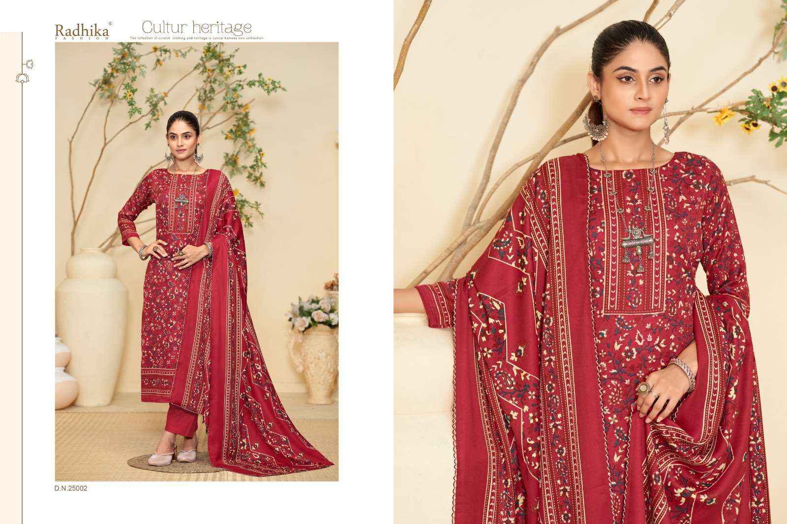 Radhika Sumyra Zarina Printed Pashmina Winter Suit Wholesale rate ( 4 Pcs Catalog )