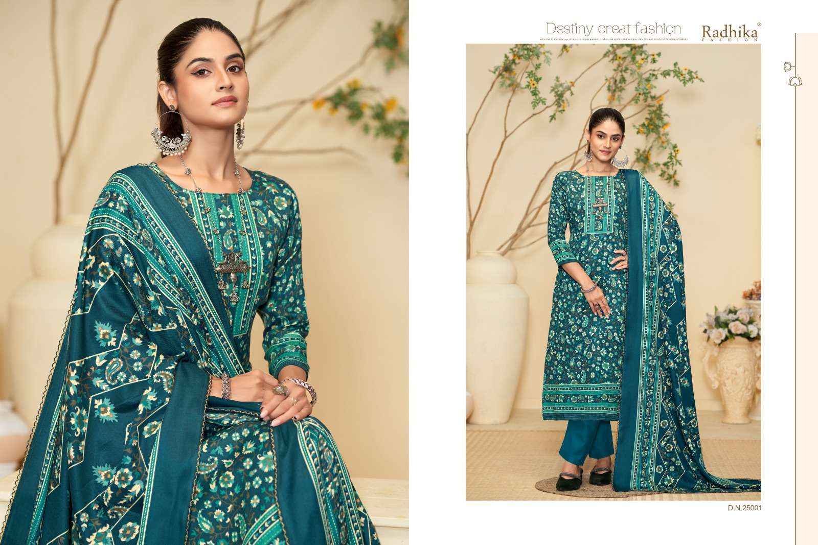 Radhika Sumyra Zarina Printed Pashmina Winter Suit Wholesale rate ( 4 Pcs Catalog )