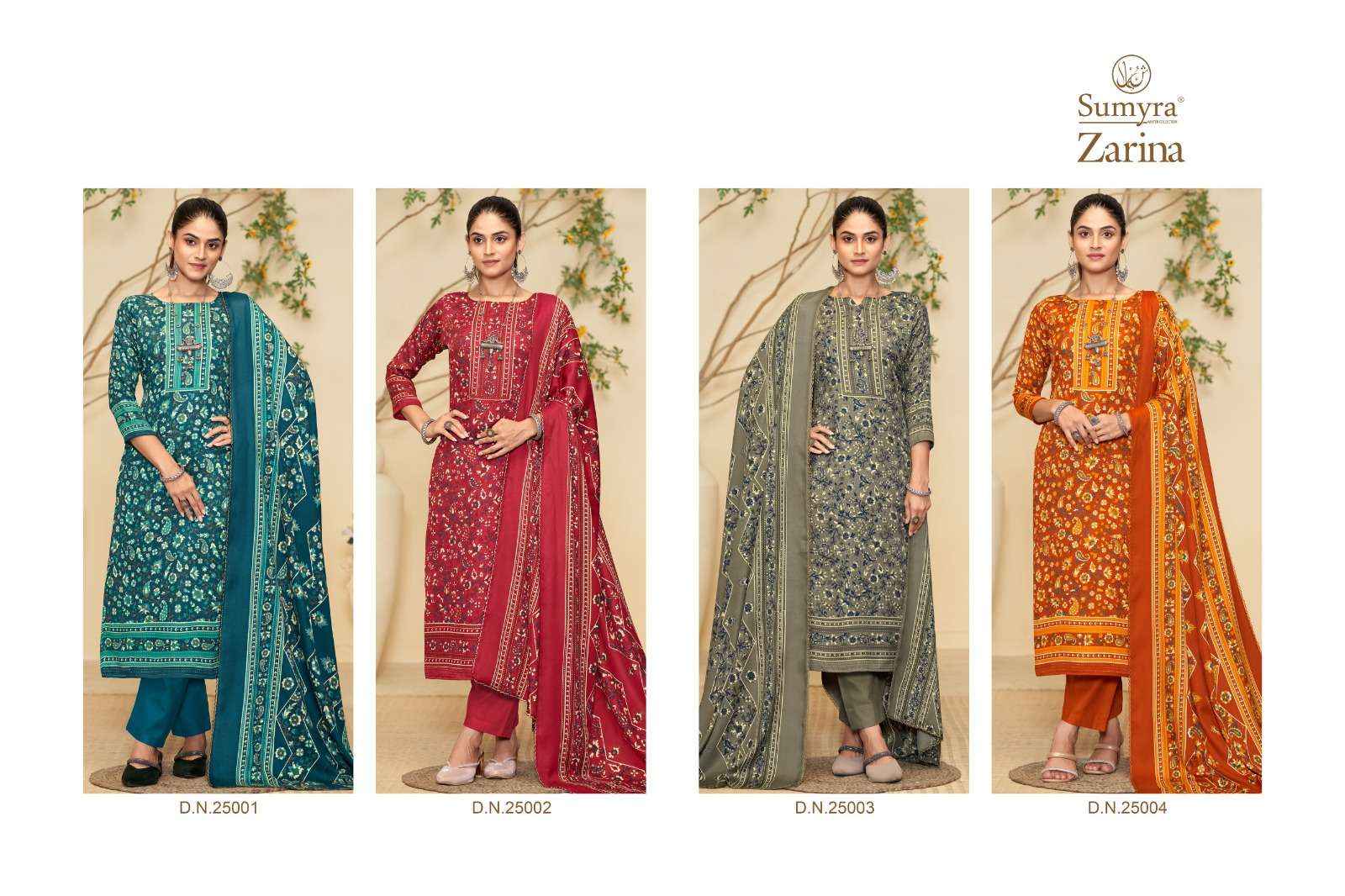 Radhika Sumyra Zarina Printed Pashmina Winter Suit Wholesale rate ( 4 Pcs Catalog )