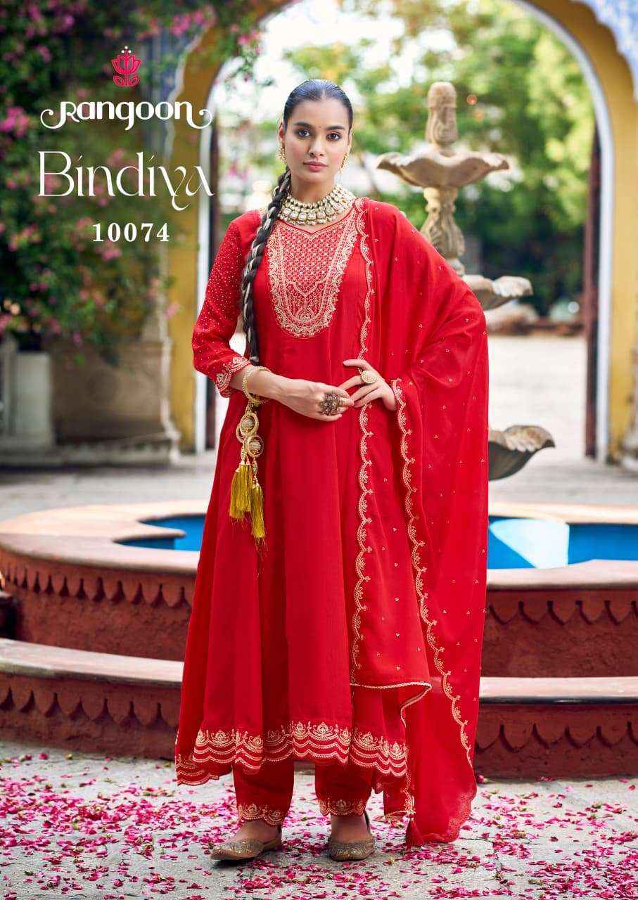 Rangoon Bindiya Anarkali Style Designer Dress Wholesale Rate ( 4 Pcs Catalog )