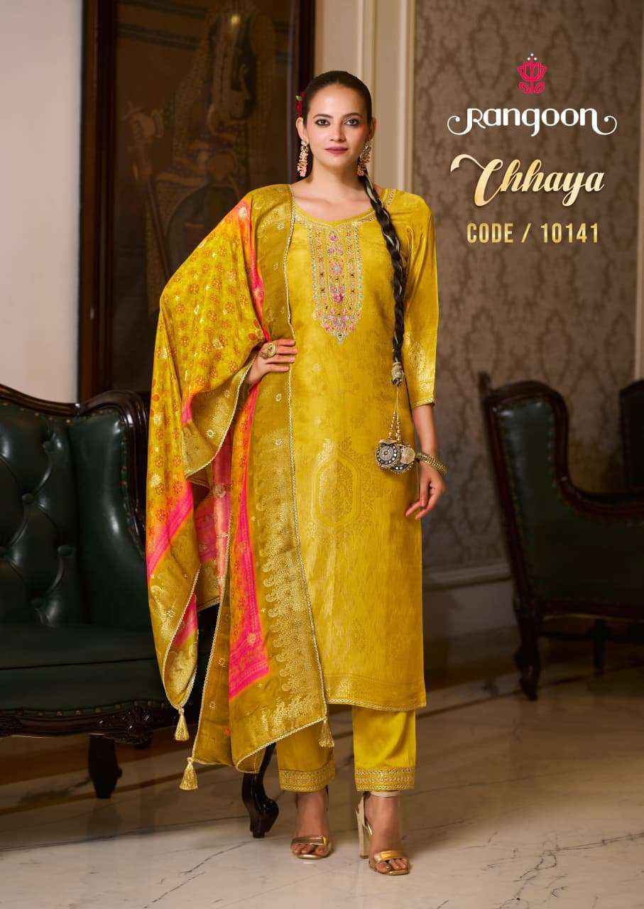 Rangoon Chhaya Jacquard Kurti Combo Set Wholesale Rate ( 4 Pcs Catalog )