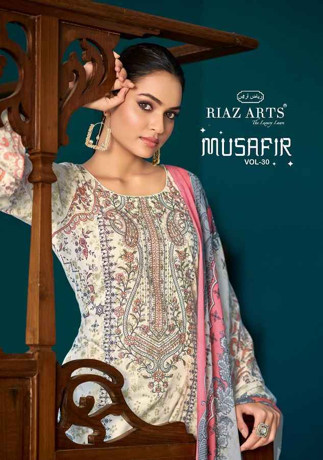 Riaz Arts Musafir Vol 30 Cotton Salwar Kameez Wholesale Rate ( 6 Pcs Catalog )