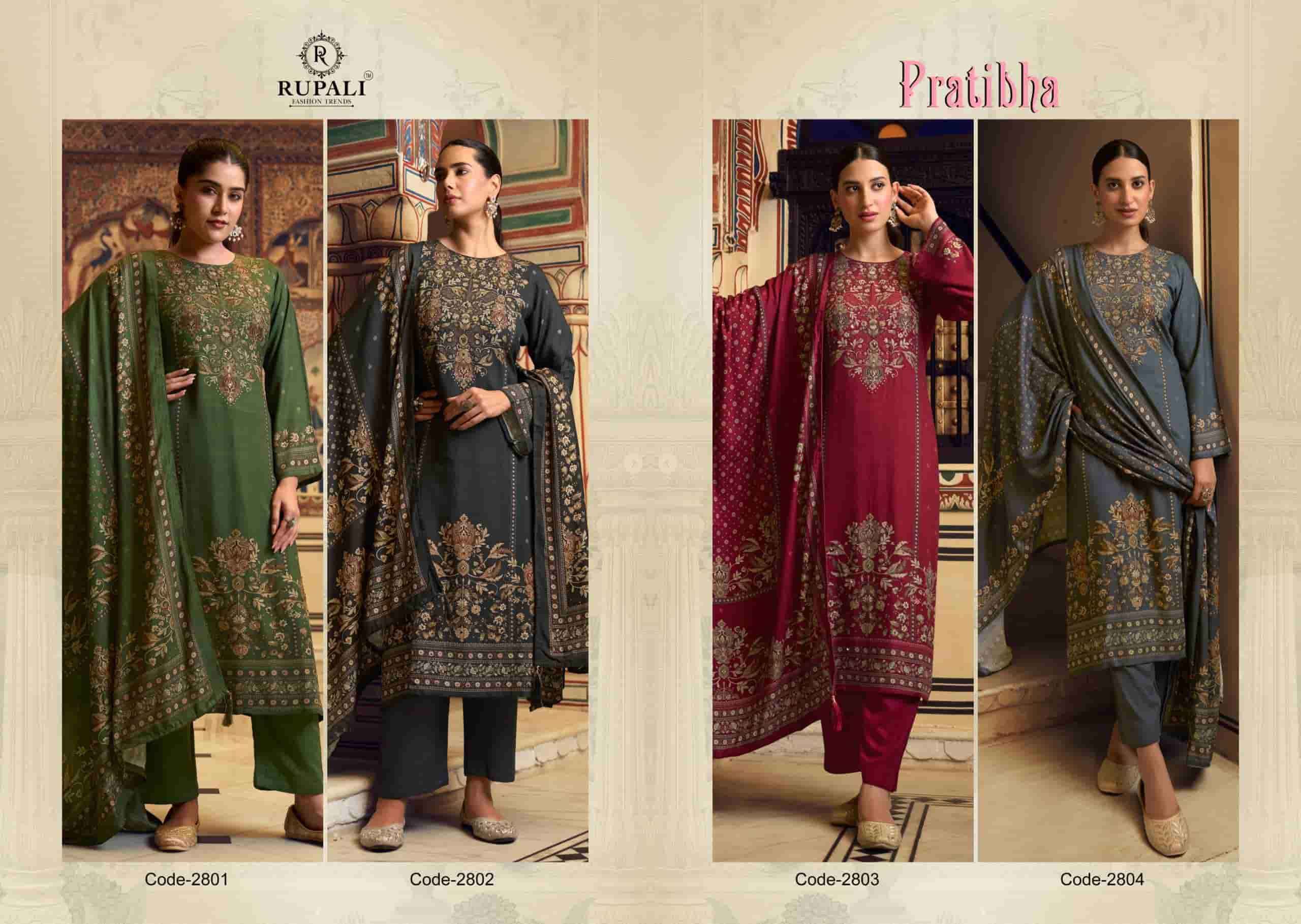 Rupali Fashion Pratibha Digital Printed Fancy Pashmina Salwar Kameez Wholesale Rate ( 4 Pcs Catalog )