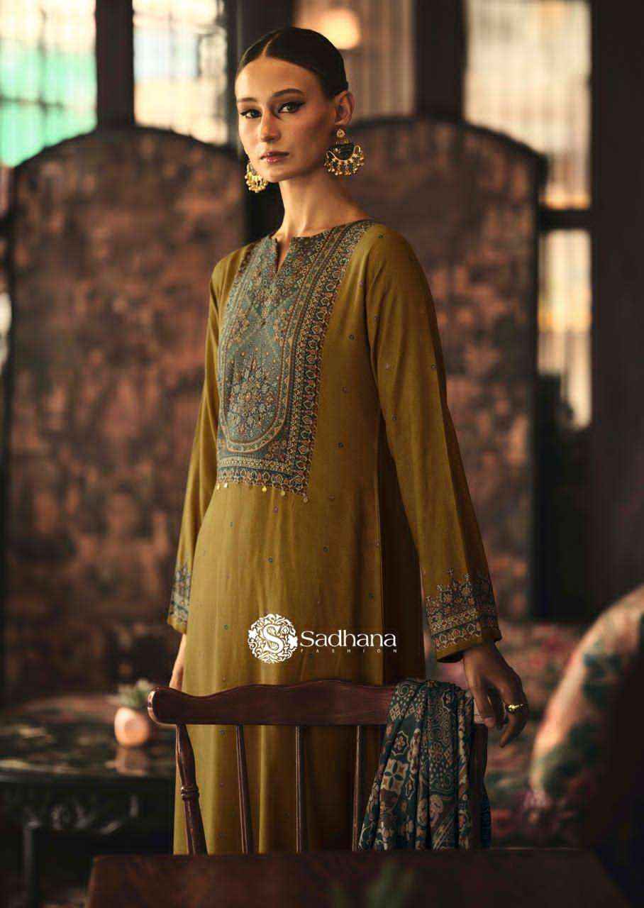 Sadhana Luna Winter Wear Collection Fancy Ladies Suit Wholesale Rate ( 6 Pcs Catalog )