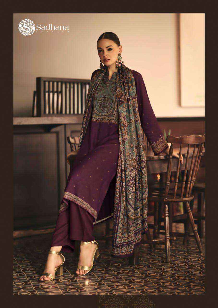 Sadhana Luna Winter Wear Collection Fancy Ladies Suit Wholesale Rate ( 6 Pcs Catalog )