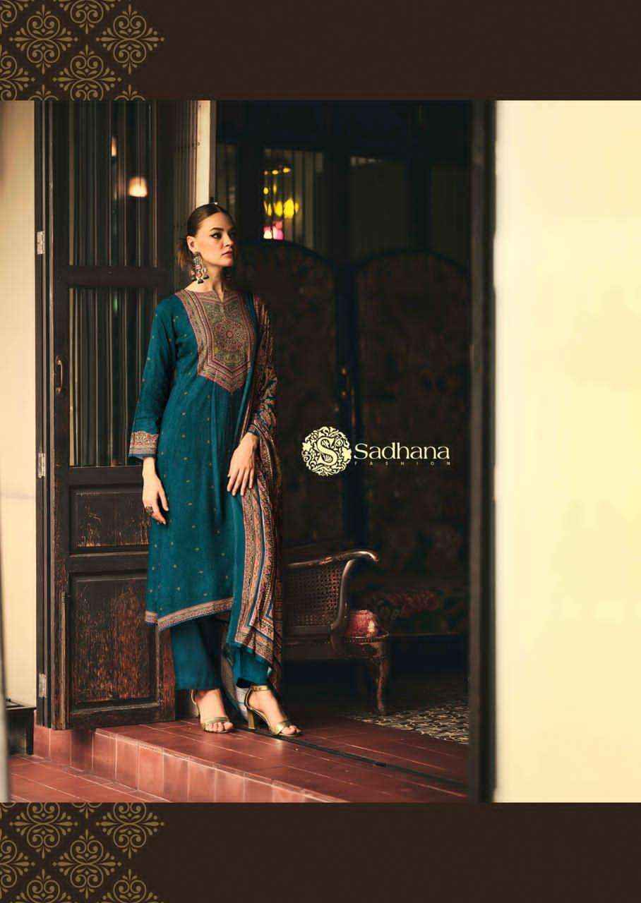 Sadhana Luna Winter Wear Collection Fancy Ladies Suit Wholesale Rate ( 6 Pcs Catalog )