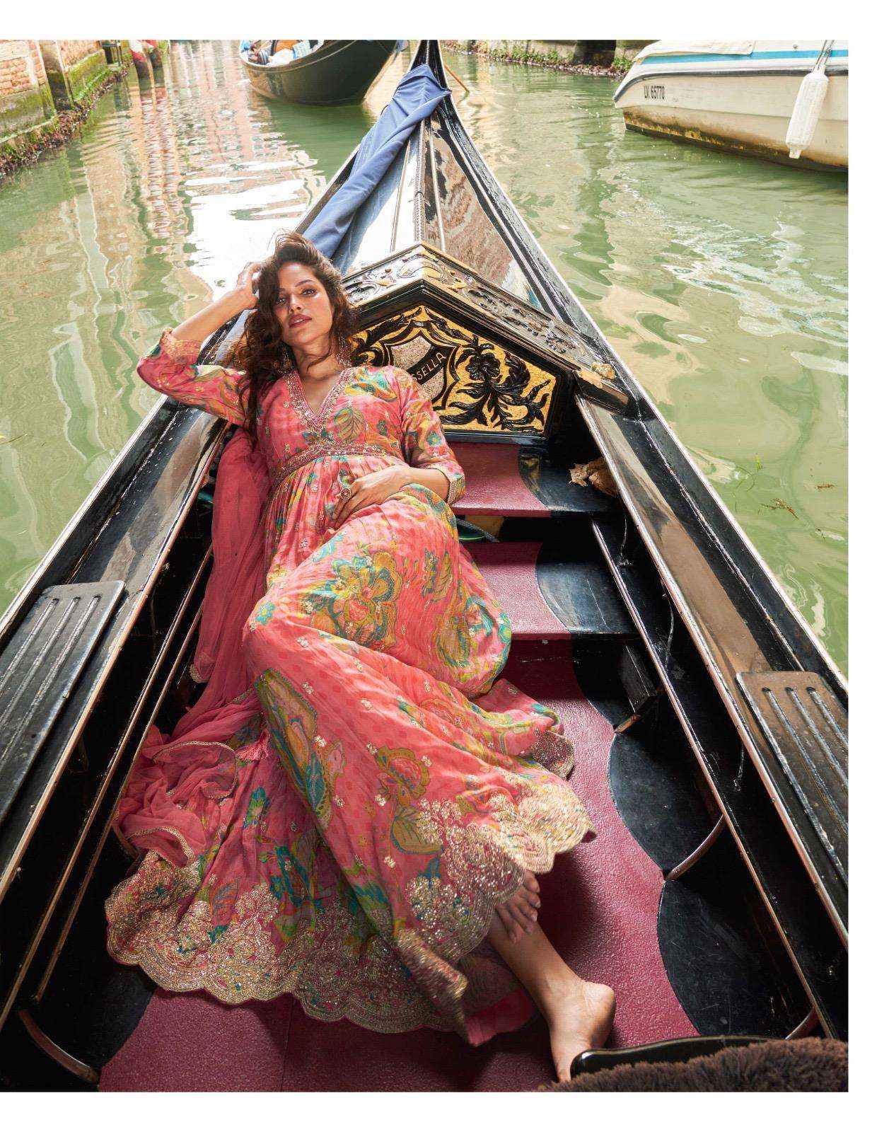 Sayuri Geet 10074 10076 Partywear Gown Dupatta Set Latest Collection Wholesale Rate ( 3 Pcs Catalog )