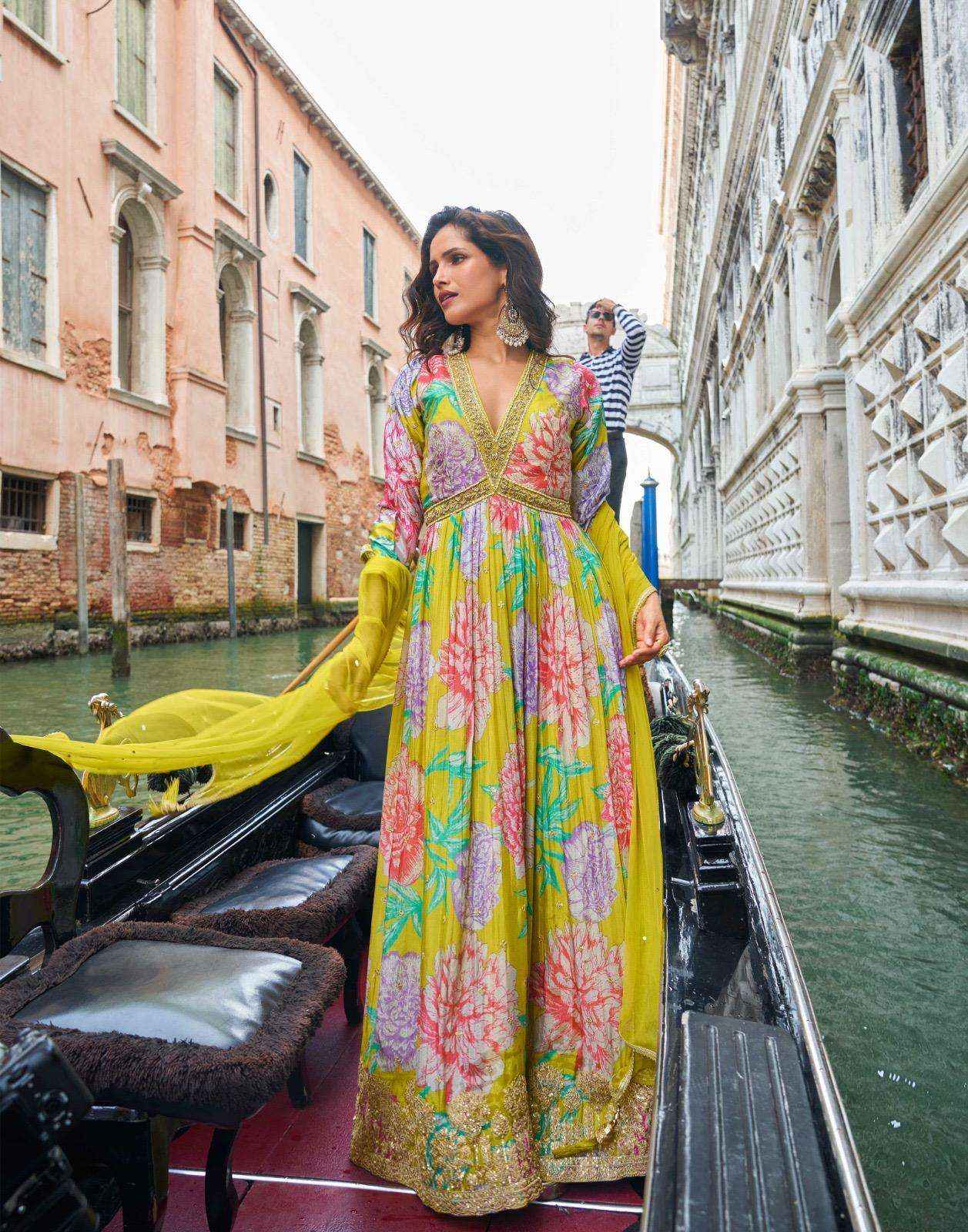 Sayuri Geet 10074 10076 Partywear Gown Dupatta Set Latest Collection Wholesale Rate ( 3 Pcs Catalog )