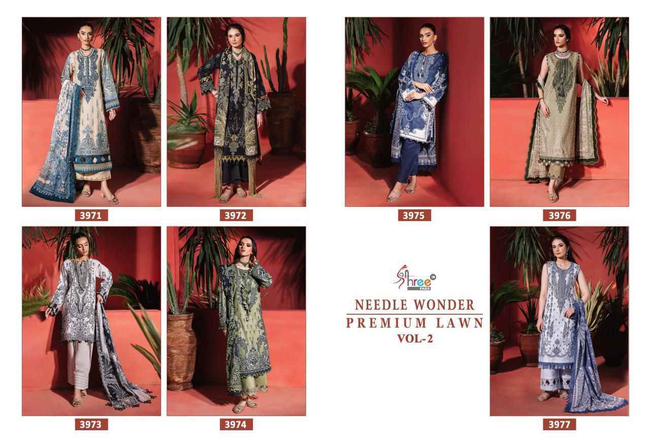 Shree Fabs Needle Wonder Premium Lawn Vol 2 Cotton Dress Material Wholesale Price ( 7 pcs Catalogue )