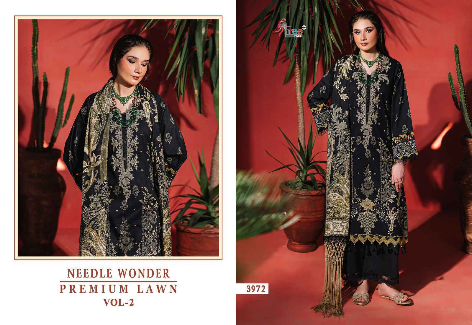 Shree Fabs Needle Wonder Premium Lawn Vol 2 Cotton Dress Material Wholesale Price ( 7 pcs Catalogue )