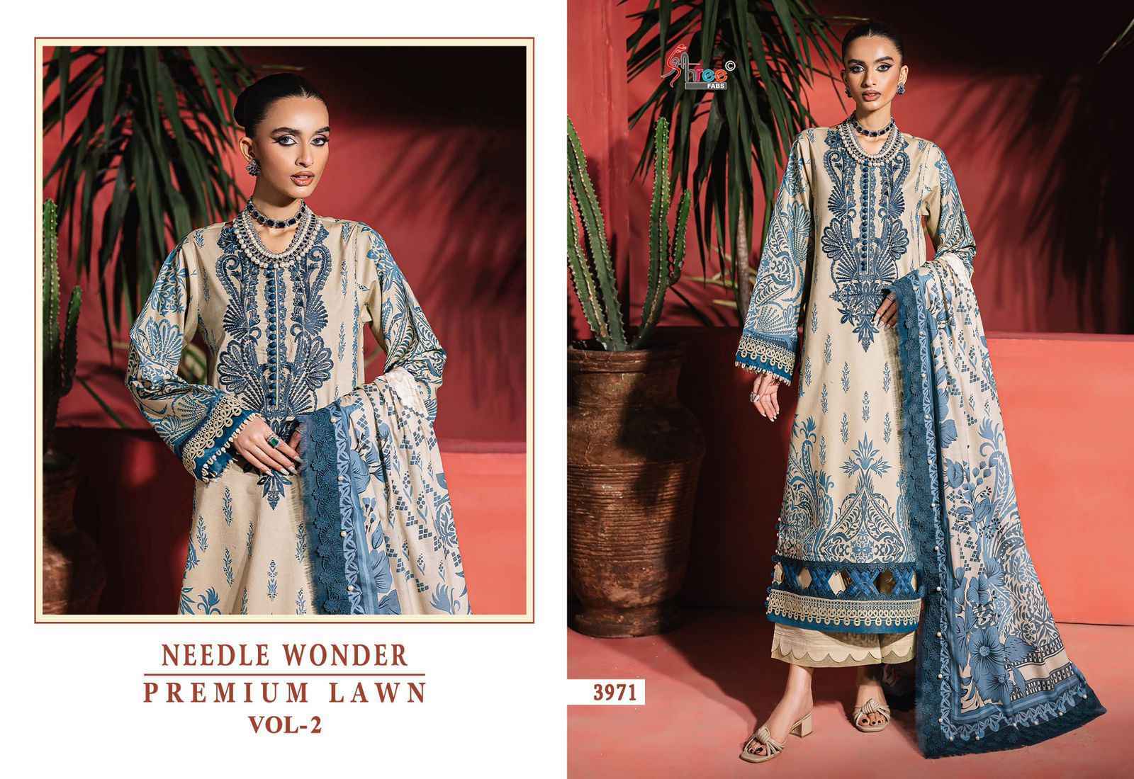 Shree Fabs Needle Wonder Premium Lawn Vol 2 Cotton Dress Material Wholesale Price ( 7 pcs Catalogue )