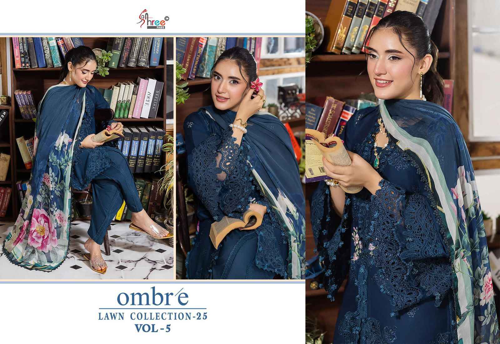 SHREE FABS OMBRE LAWN COLLECTION 2025 VOL 5 PAKISTANI SUIT WHOLESALE PRICE ( 4 PCS CATALOGUE )