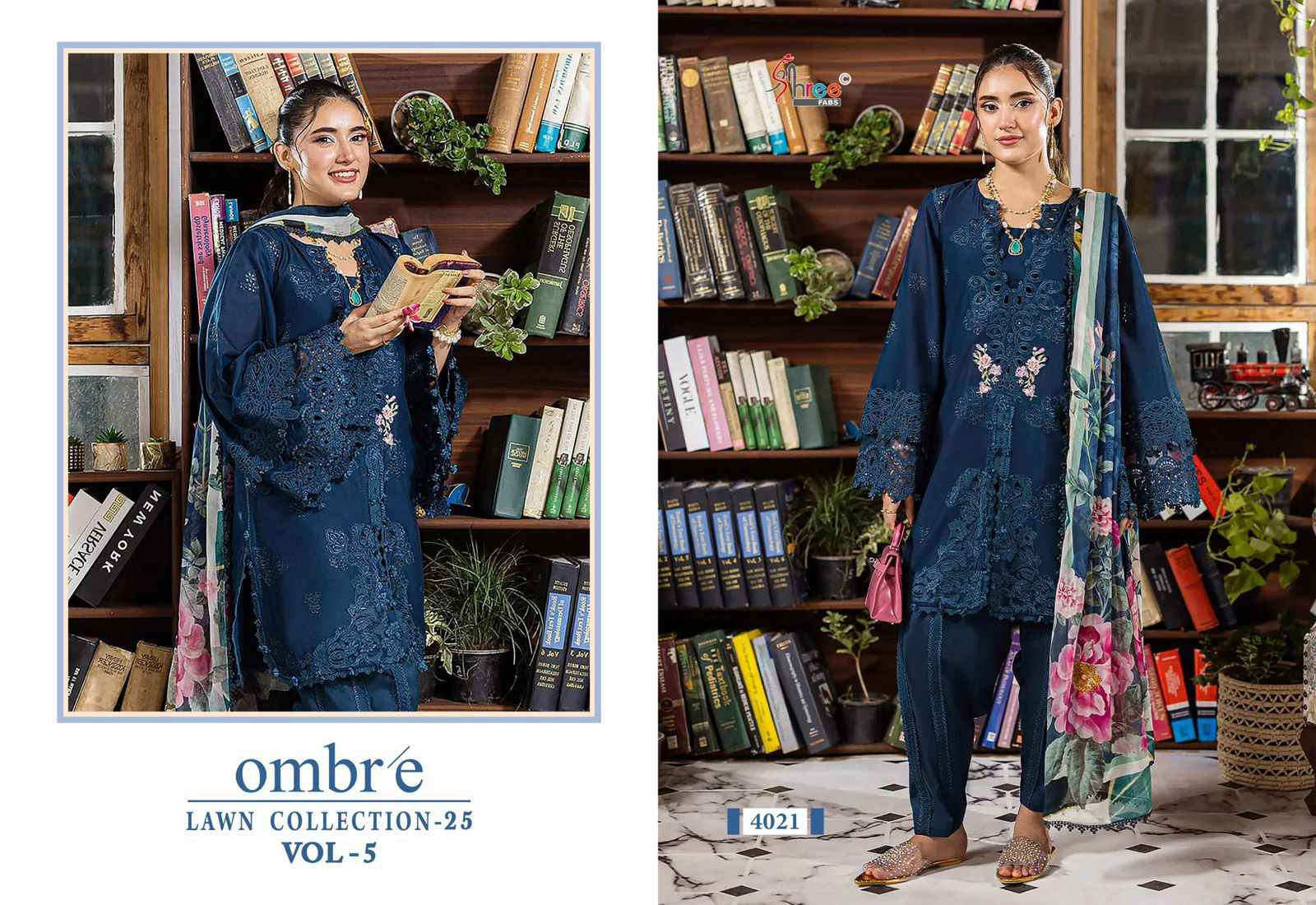 SHREE FABS OMBRE LAWN COLLECTION 2025 VOL 5 PAKISTANI SUIT WHOLESALE PRICE ( 4 PCS CATALOGUE )