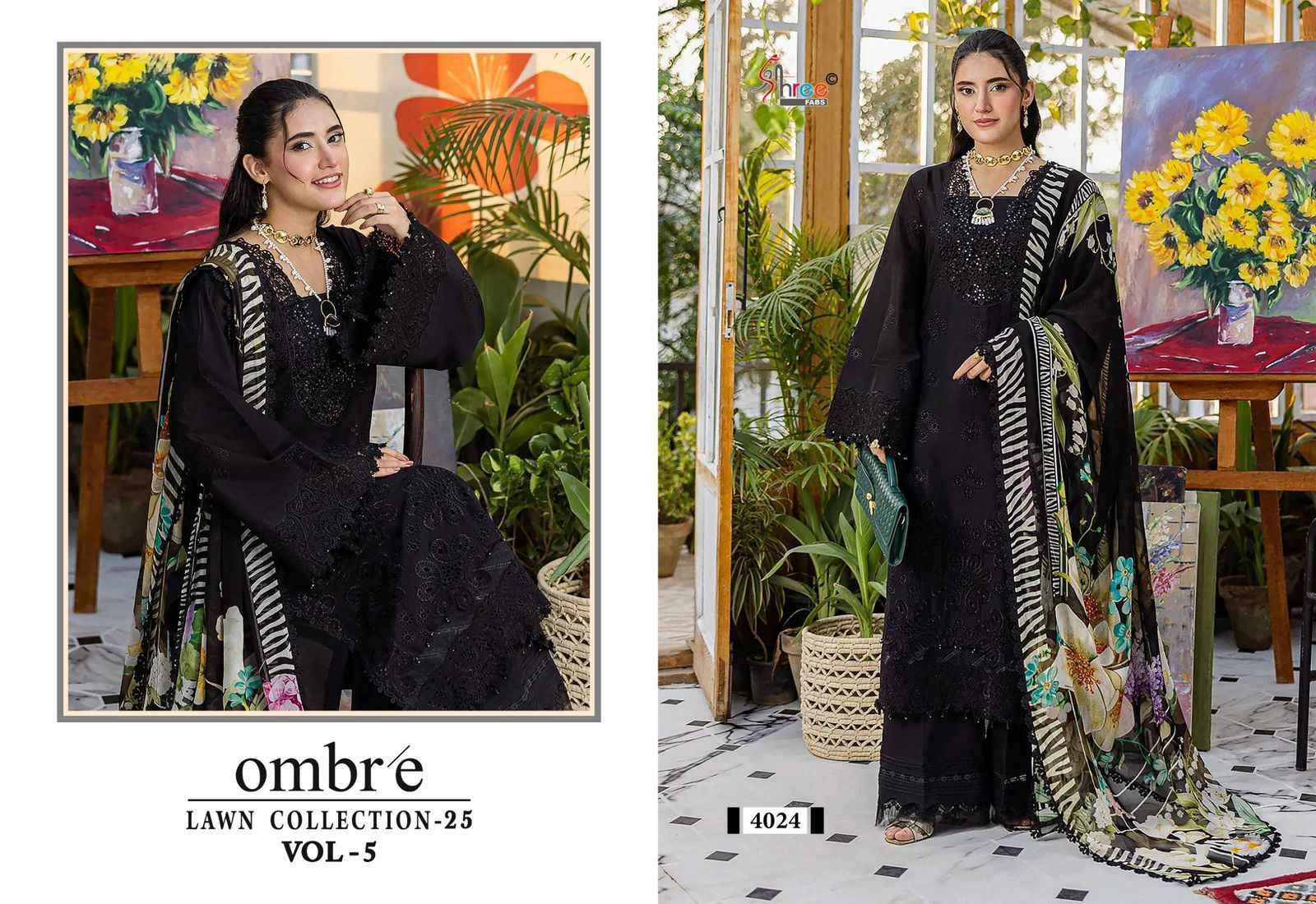 SHREE FABS OMBRE LAWN COLLECTION 2025 VOL 5 PAKISTANI SUIT WHOLESALE PRICE ( 4 PCS CATALOGUE )