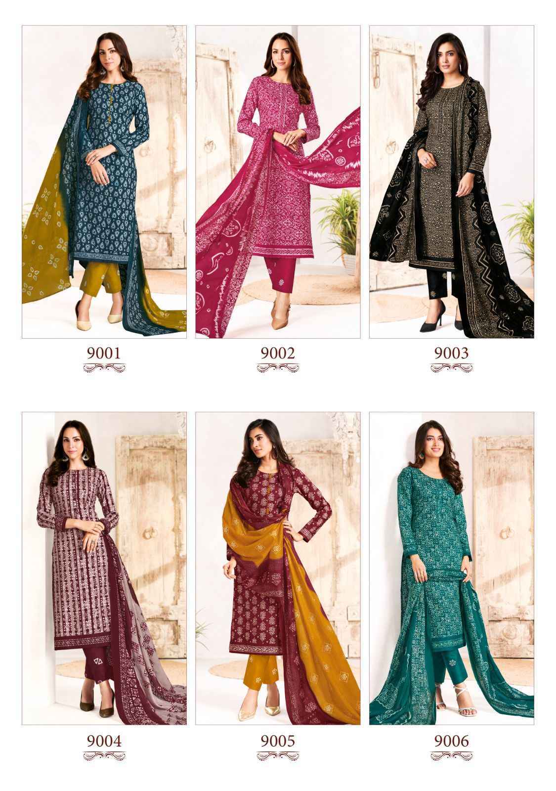 Suryajyoti Pehnava Vol 9 Cambric Cotton Dress Material Surat Textile Market ( 10 pcs Catalogue )