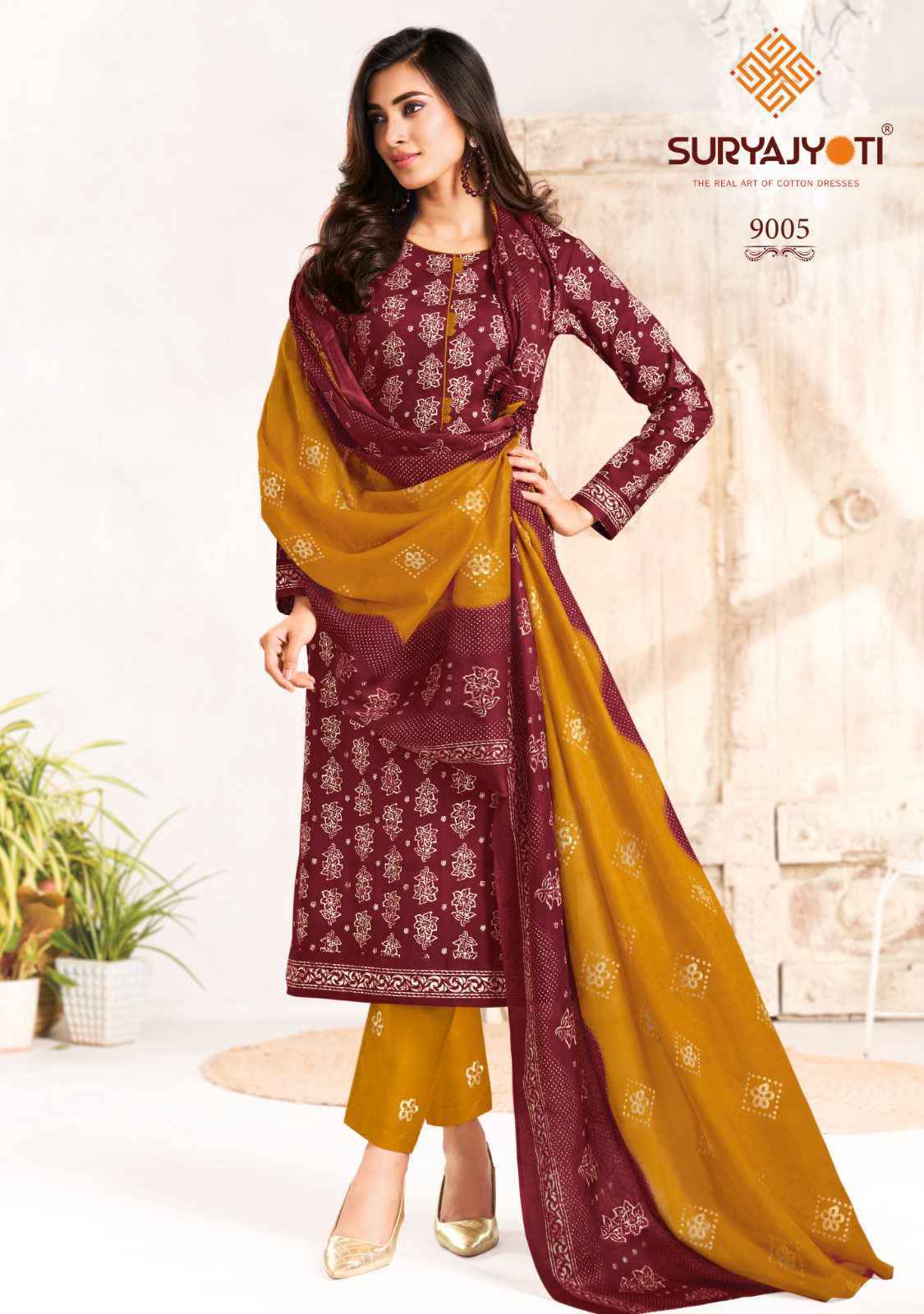 Suryajyoti Pehnava Vol 9 Cambric Cotton Dress Material Surat Textile Market ( 10 pcs Catalogue )