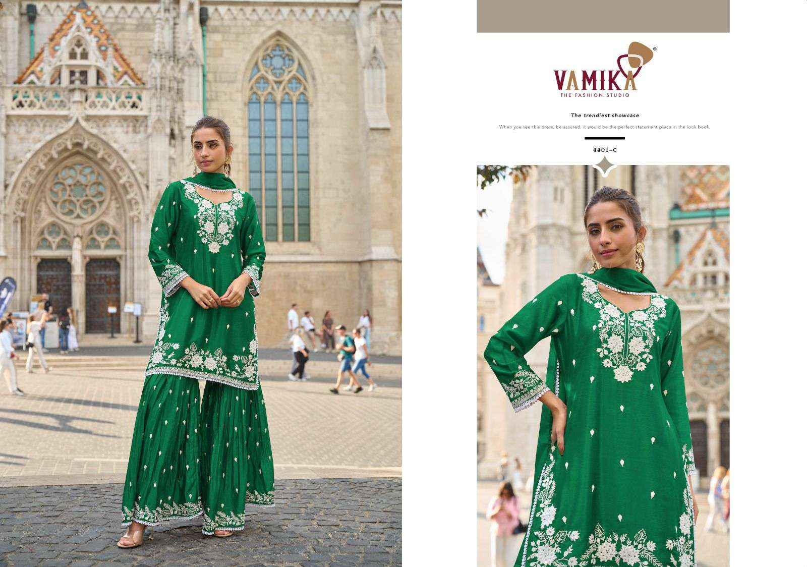 Vamika Anamika Vol 3 Latest Style Sharara Dress Wholesale Rate ( 5 Pcs Catalog )