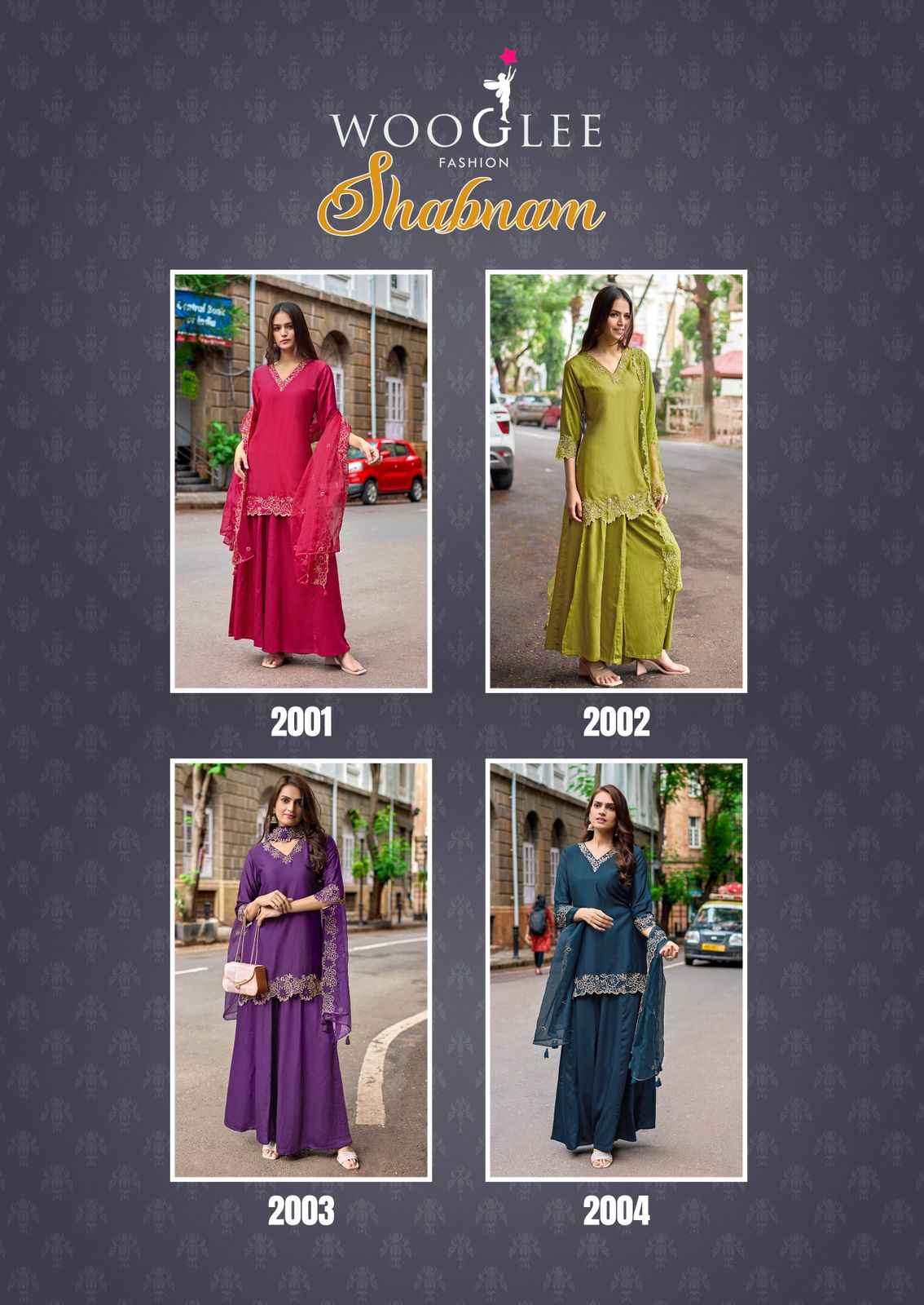 WOOGLEE FASHION SHABNAM READYMADE COLLECTION WHOLESALE PRICE ( 4 PCS CATALOGUE )