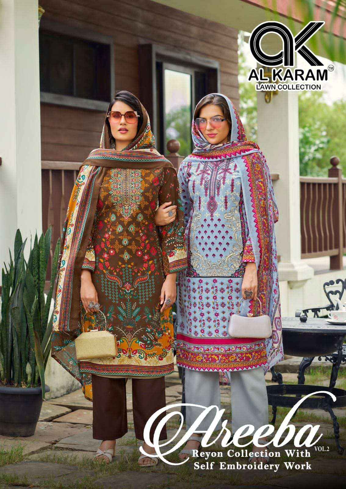 Al Karam Areeba Vol 2 Designer Printed Rayon Cotton Suit Collection ( 6 Pcs Catalog )