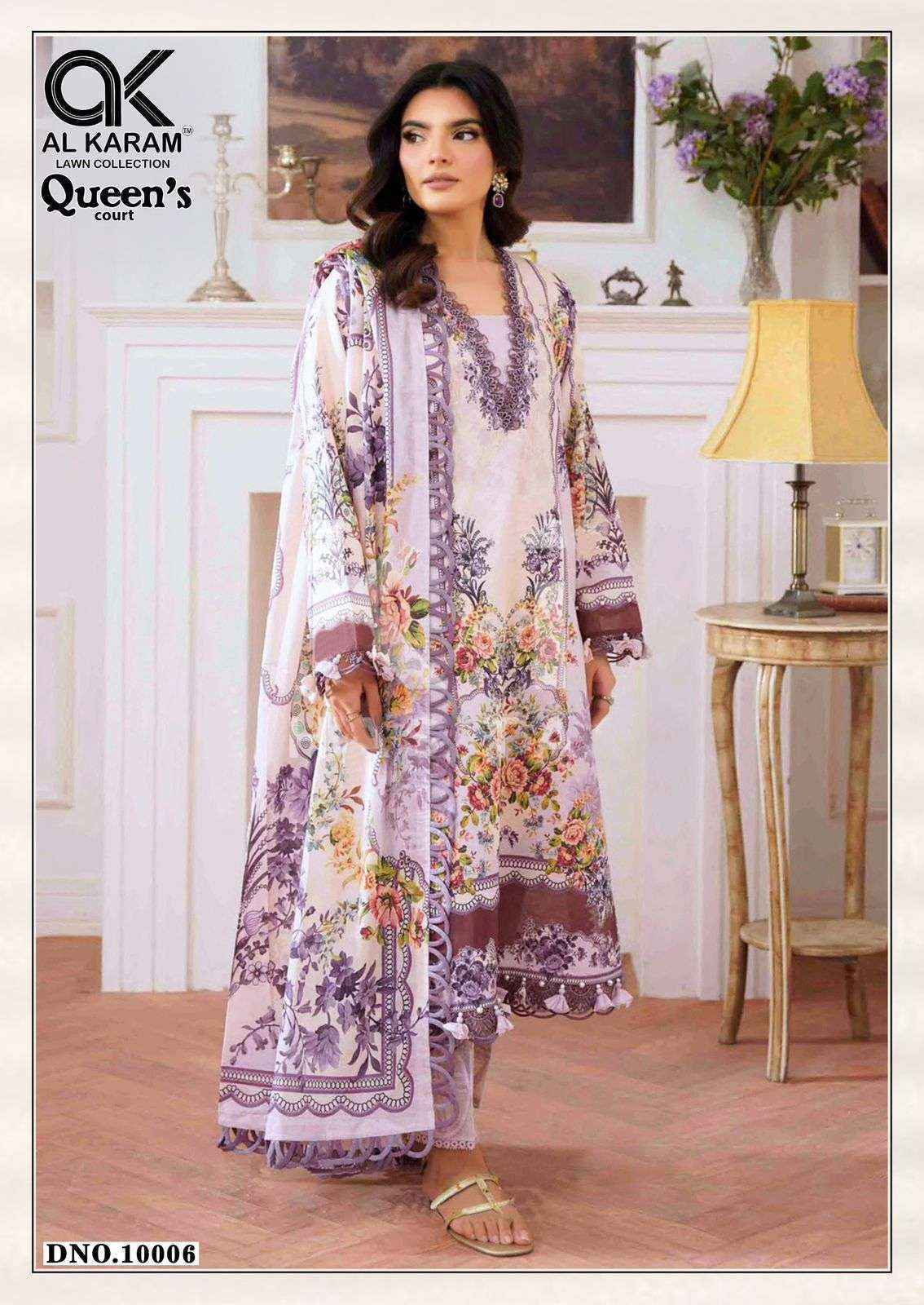 Al Karam Queens Court Vol 10 Cotton Salwar Kameez Wholesale Rate ( 6 Pcs Catalog )