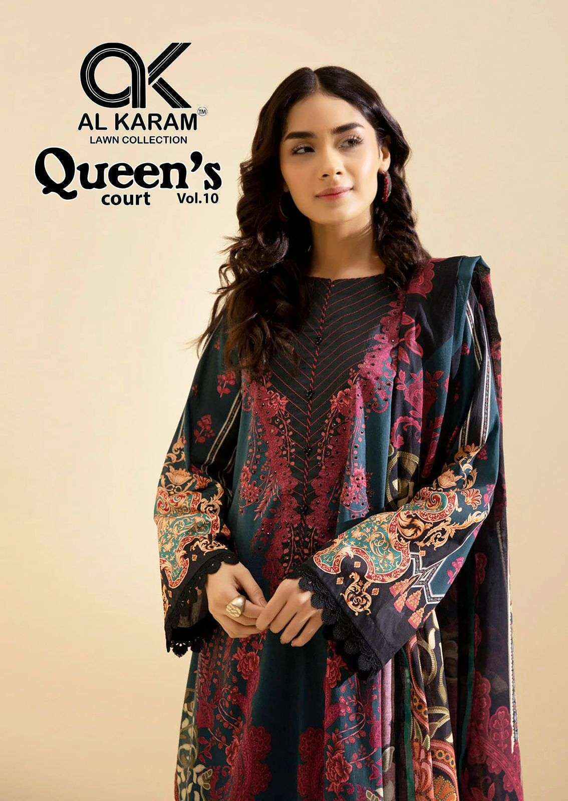 Al Karam Queens Court Vol 10 Cotton Salwar Kameez Wholesale Rate ( 6 Pcs Catalog )
