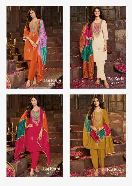 Anju Fabrics Raj Kothi Vol 2 Natural Crepe Kurti Combo Collection Wholesale Rate ( 6 Pcs Catalog )