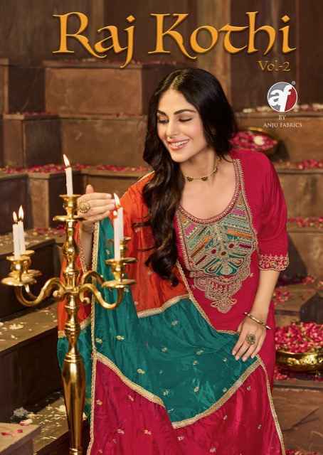 Anju Fabrics Raj Kothi Vol 2 Natural Crepe Kurti Combo Collection Wholesale Rate ( 6 Pcs Catalog )