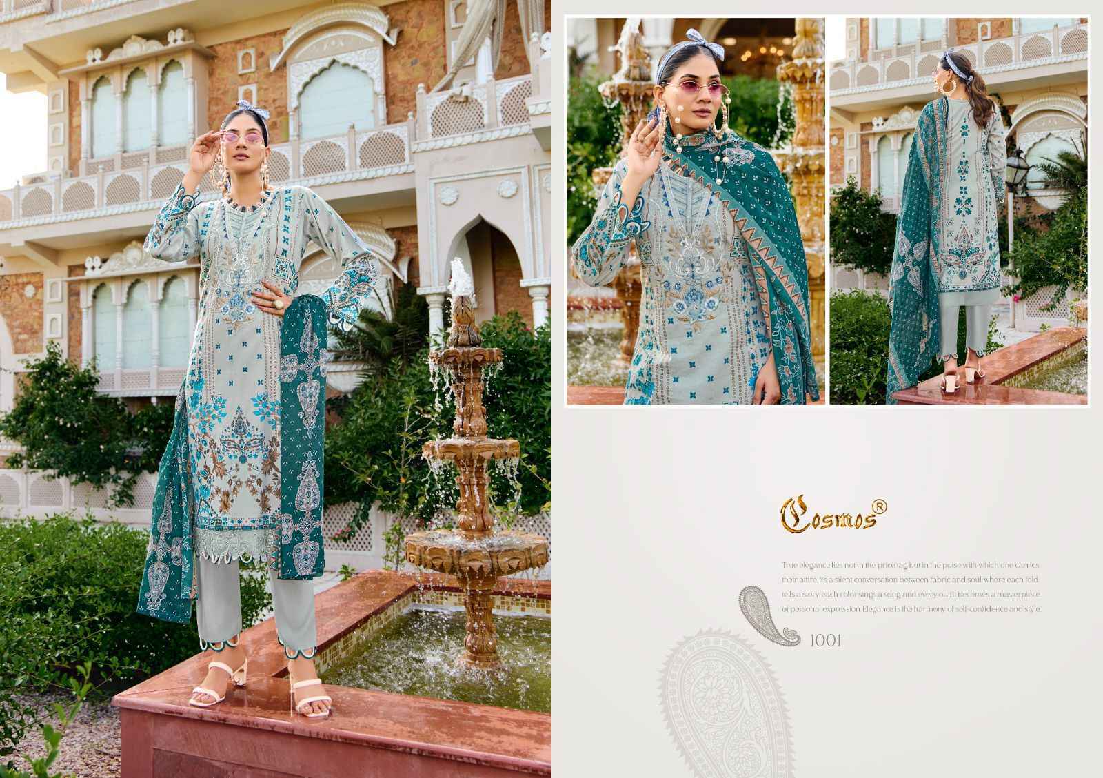 COSMOS FASHION JAZMIN LAWN VOL-1 LAWN COTTON SUITS WHOLESALE ( 6 PCS CATALOGUE )