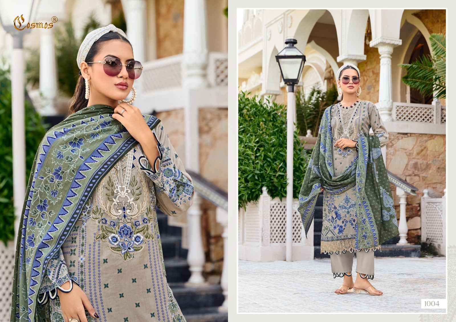 COSMOS FASHION JAZMIN LAWN VOL-1 LAWN COTTON SUITS WHOLESALE ( 6 PCS CATALOGUE )