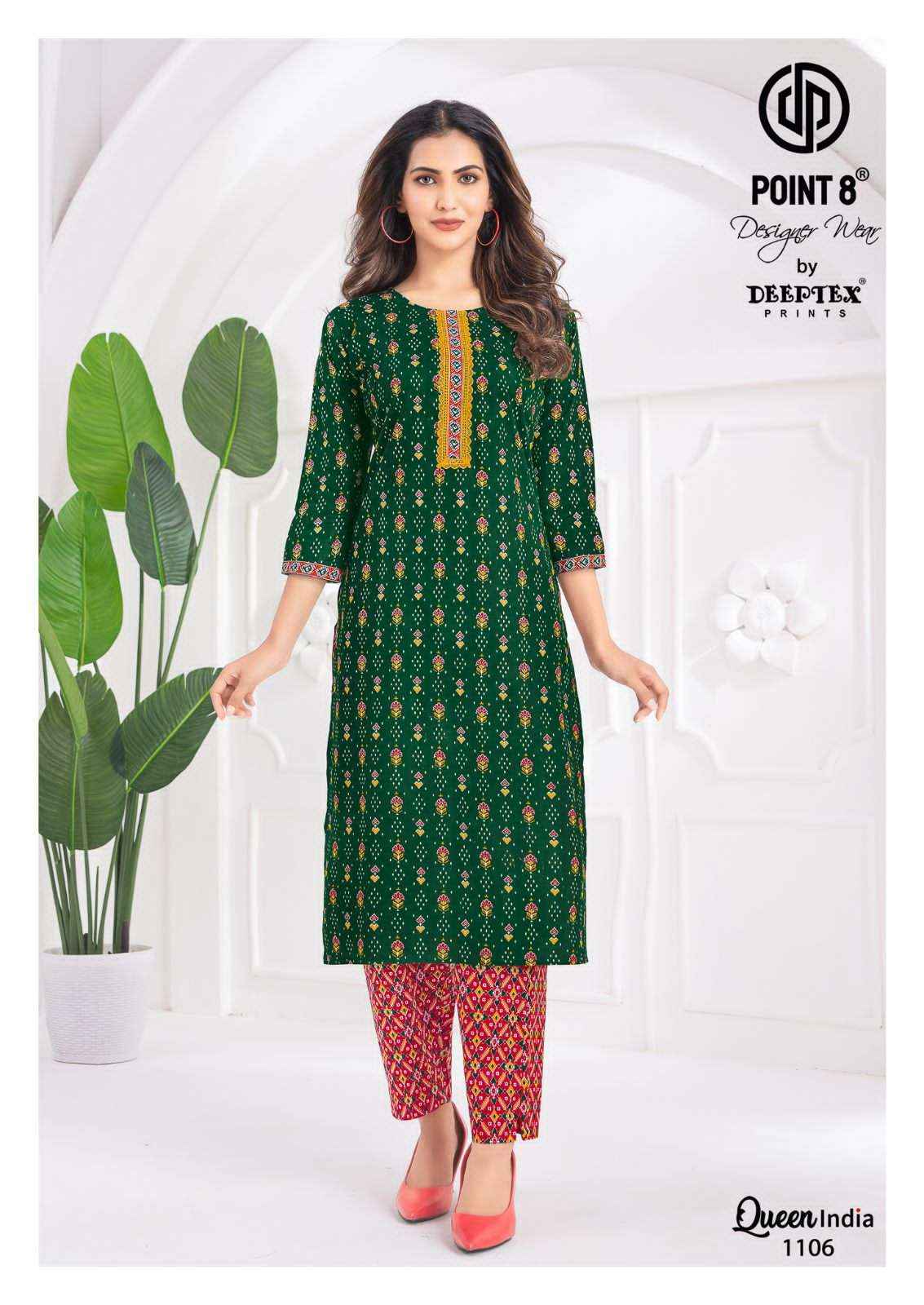 Deeptex Queen India Vol 11 Pure Cotton Kurti Bottom Pair Wholesale Rate ( 10 Pcs Catalog )