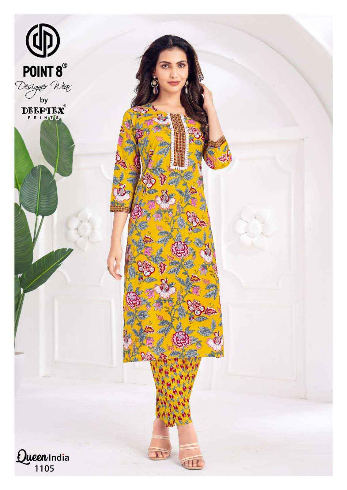 Deeptex Queen India Vol 11 Pure Cotton Kurti Bottom Pair Wholesale Rate ( 10 Pcs Catalog )