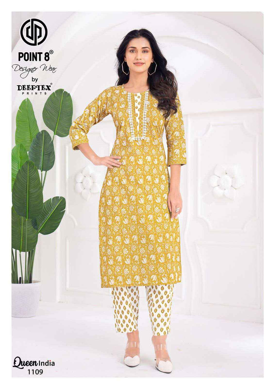 Deeptex Queen India Vol 11 Pure Cotton Kurti Bottom Pair Wholesale Rate ( 10 Pcs Catalog )