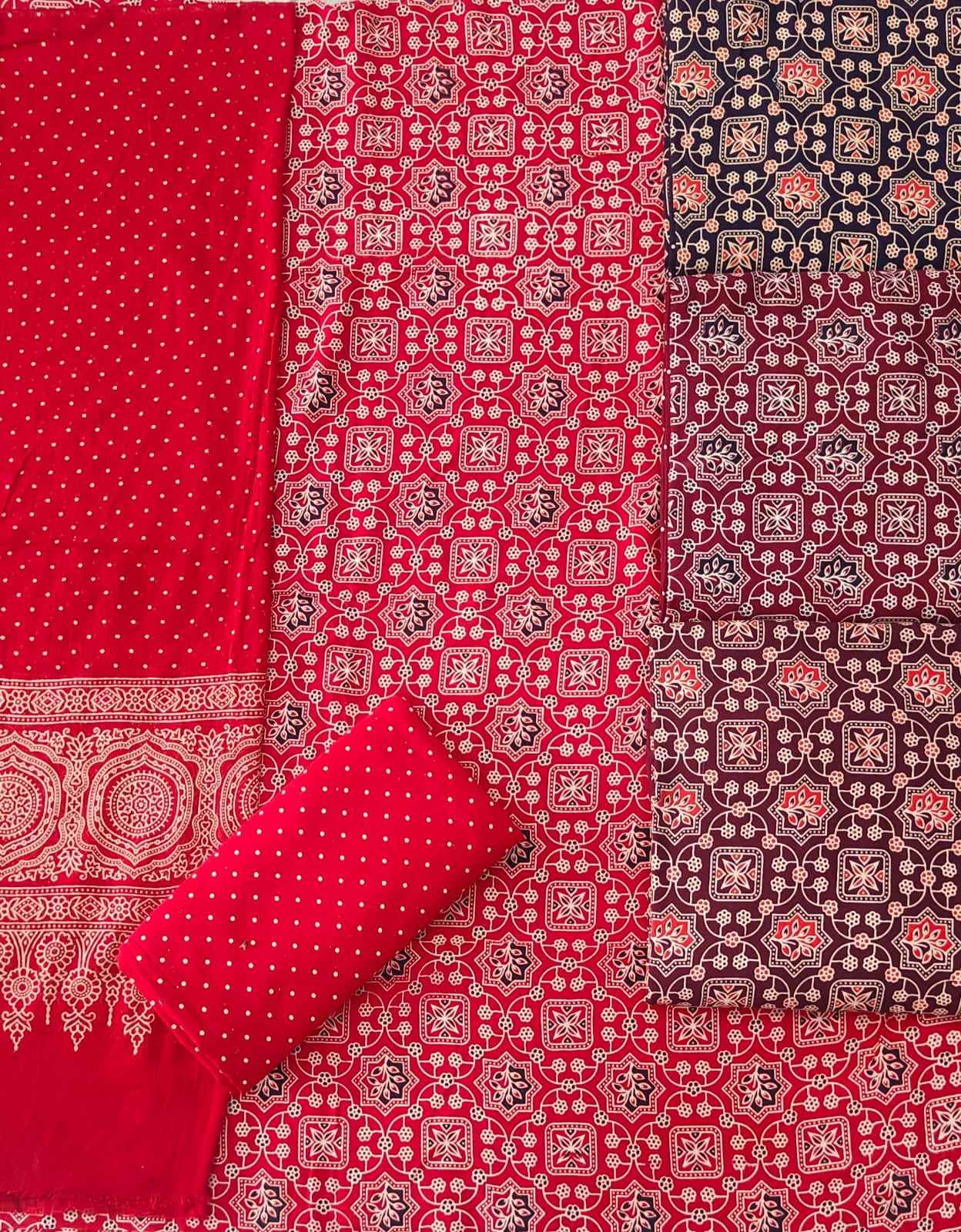 Designer Riwayat Vol 15 Rayon Bandhani Unstitched Dress Material Wholesale Market ( 4 Pcs Set )