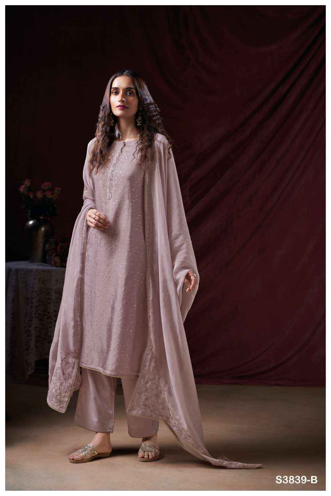 Ganga Fashion Maysha 3839 Pure Bemberg Silk Latest Suit Catalog Wholesale